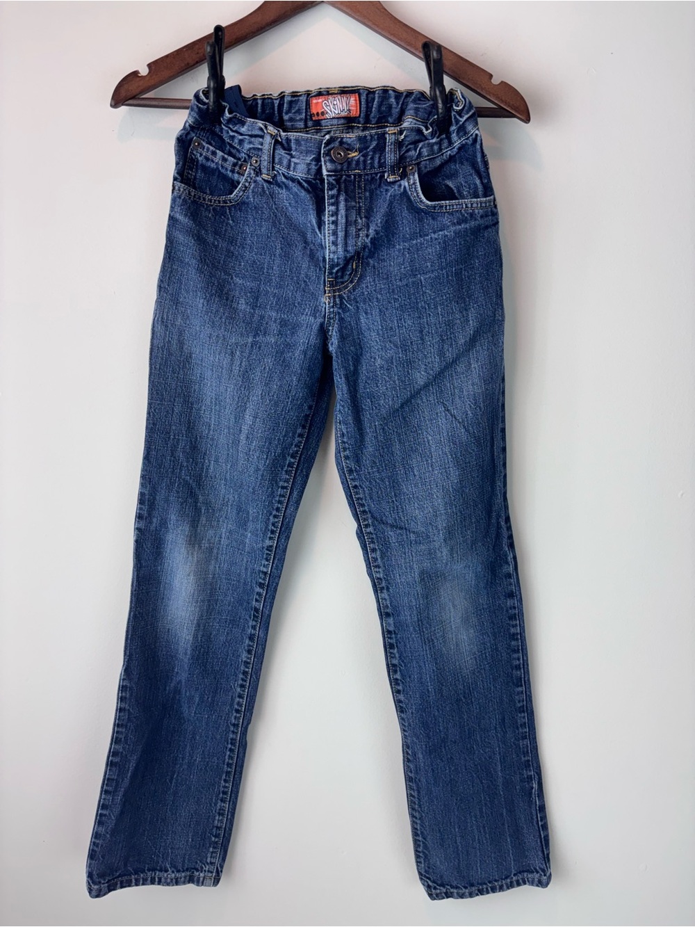 Old Navy Boys Jeans Size 14 Regular Blue Denim Adjustable Waist Straight Leg
